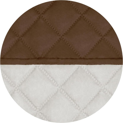 PureFit Reversible Quilted Sofa Cover, Water Resistant Slipcover Furniture Protector, Washable Couch Cover with Non Slip and Elastic Straps for Kids, Dogs, Pets (Loveseat, Coffee/Ivory)