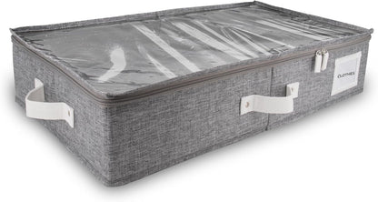 HOMELUX THEORY 1pc Under Bed Storage Containers, Bedroom Under the Bed Drawer Storage Organizer with Bins and Lids, Large Underbed Clothes Storage Box Ideal for Blanket, Fabric, & Shoes (LightGray)