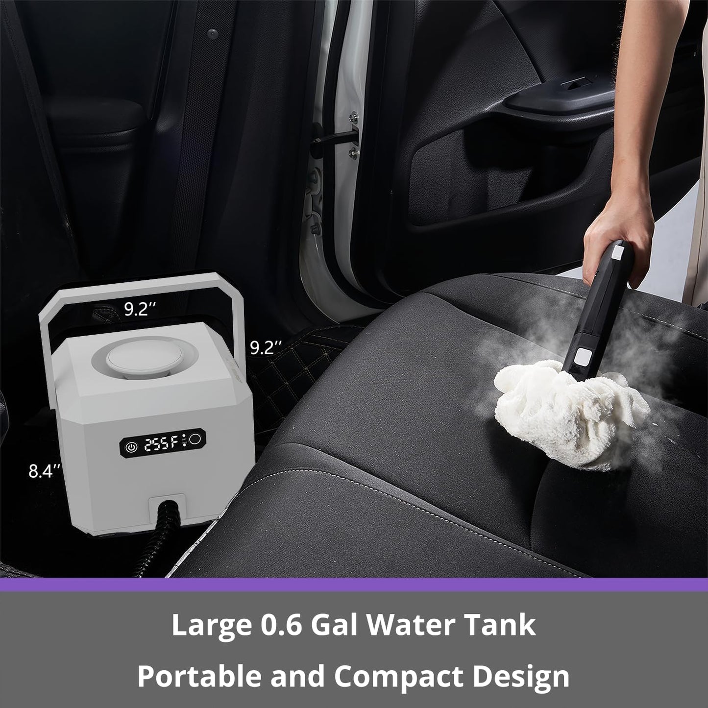 Steam Cleaner: 1650W, Fast 50-Sec Heat-Up-21-Piece Kit Refill Anytime-No Cooling-Detachable Hose Steamer Mop for Home Use Car Bed Furniture Bathroom Tile Grout Floor Cleaning And More White