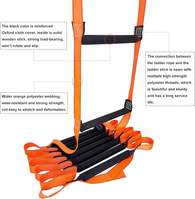 Fire Escape Ladder, 32.8 Feet Emergency Fire Ladder, 3-5 Story Homes Reusable Safety Rope Ladder for Kids and Adults