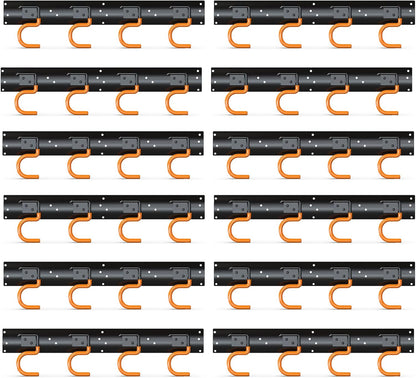 3-H 12×16" All Metal Garden Tool Organizer, Garage Tool Organizer, Broom Holder Wall Mount for Garage, Shed, Garden, Basement Hanging and Organizing Rake, Mop, Shovel, Hose