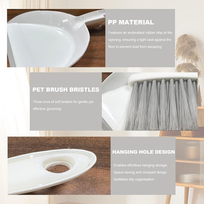 Mini Broom and Dustpan Set Small Dust pan & Brush Set Portable Cleaning Tools for Home Office RV Camping Learning (Grey)