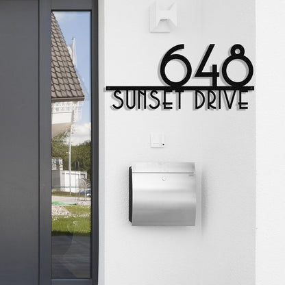 Personalized Metal House Number Sign for Outside Modern - Custom Outdoor Address Number Plaque Street Name Plaque House Letter Sign - Wall Art Decor - Unique Handmade New Home Gift Housewarming Gift