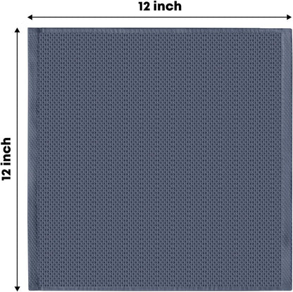 Artoid Mode 100% Cotton Navy Blue Light Dark Grey Waffle Weave Kitchen Dish Cloths, 12x12 Inch Ultra Soft Absorbent Quick Drying Kitchen Dish Towels Set of 6, Multicolor