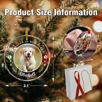Personalized Pet Photo Ornaments, Dog Cat Custom Crystal Ornaments with Pictures for Pet Owner, Glass Hanging Ornaments Gifts for Children Puppy, Personalized Decorative Hanging Ornaments