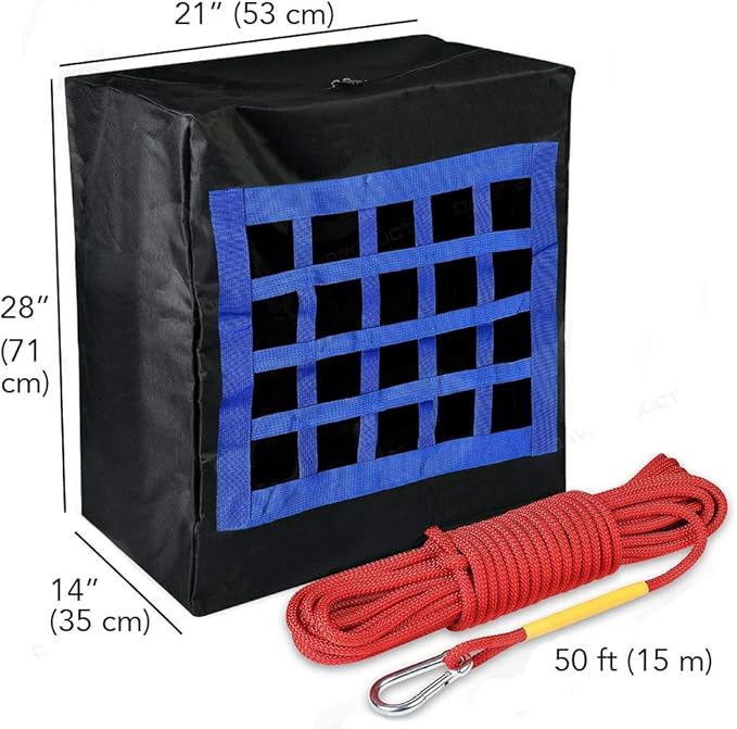 Fire Emergency Escape Bag for Pets up to 100 Pounds - Rope 50ft Incl. - Safety Equipment Carrier - Rapid Rescue Bag for Pets Animals (Large 28"x21"x14") - Life-saving Tool for Dogs, Cats - Rescue Sack