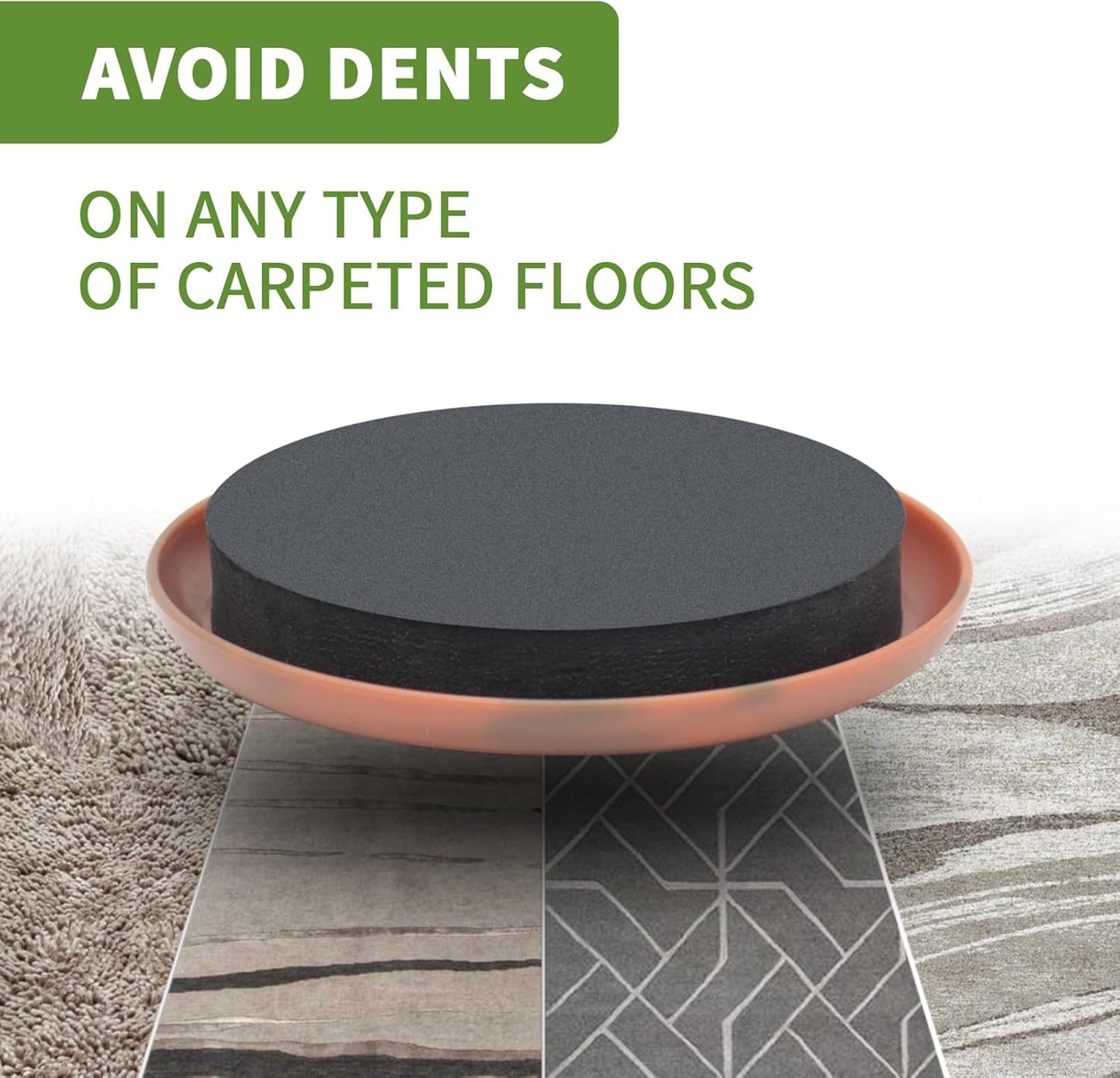 Furniture Sliders for Carpet 8 PCS - 2 1/2 inch Furniture Moving Slider Chair Legs Floors Protectors Furniture Movers Sliders – Move Your Furniture Easy & Safely(for Carpet) Brown Coffee