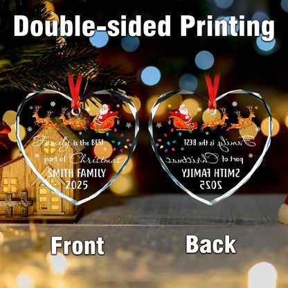 Personalized Crystal Christmas Ornaments, Custom Family Glass Ornament 2025, with Custom Name, Date - Perfect Keepsake Gift for Family, Dad, Mom, Him, Her, Couple