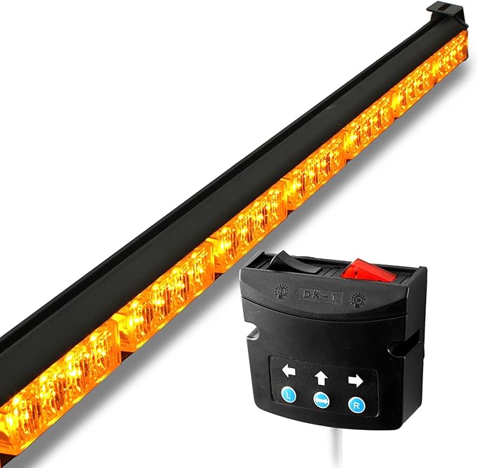 SolarBlast 36" Amber LED Traffic Advisor Light Bar with TA Controller Box - [SBTA84-AM] 12V Waterproof Directional Yellow Flashing Emergency Safety Warning Lightbar Lights for Work Trucks Vehicle Car
