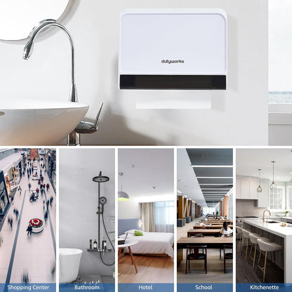 Paper Towel Dispenser Wall Mounted, Multifold Hand Towel Dispenser for Kitchen Bathroom Home Business, Trifold/C Fold/Z Fold Paper Towel Holder with Lock, Universal Paper, White