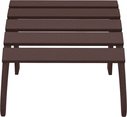 WestinTrends Outdoor Ottoman, Patio Adirondack Ottoman Foot Rest, All Weather Poly Lumber Folding Foot Stool for Adirondack Chair, Widely Used for Outside Porch Pool Lawn Backyard, Dark Brown
