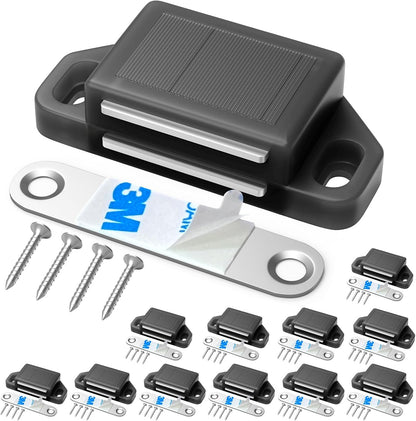 Cabinet Magnetic Catch Door Latch 30LB for Kitchen Drawer Magnets to Stay Closed Magnetic Catch Closet for Drawer（Black 12 Pack）