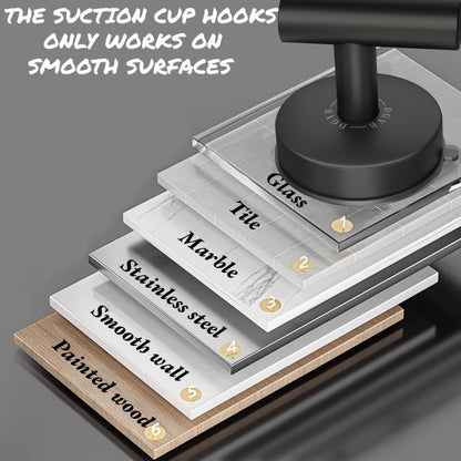 DGYB Large Suction Cup Hooks Black Stainless Steel Suction Shower Hooks for Loofah Set of 2 Towel Hook 11 Lb No Drill Hook for Bathroom