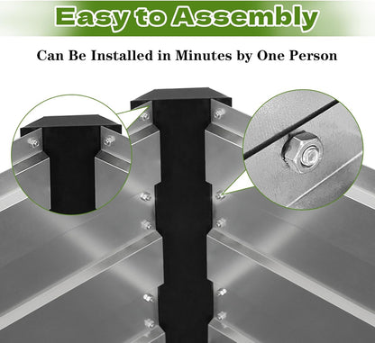 Galvanized Raised Garden Bed 6x3x2 Ft Outdoor Garden Planter Boxes Bottomless for Vegetables, Flowers, Herbs and Succulents Large Metal Raised Garden Bed (Sliver, 72''W×24''H×36''D)