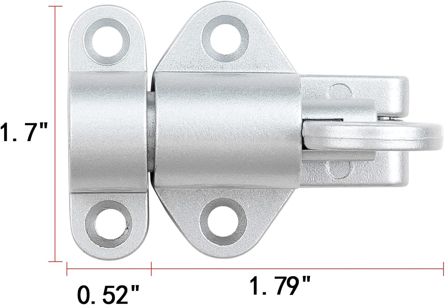 8 Packs Self-Closing Latches，Silver Gray Spring Door Lock，Resilient Bolt Latch Aluminum Alloy Safety Automatic Spring Barrel Slide Door Lock with Screws,Used for Gate,Window and Cabinet etc