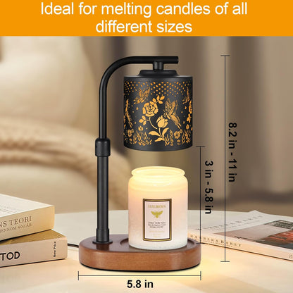 Candle Warmer Lamp with Timer,Birthday Gifts for Women Mom,Adjustable Height for Scented Jar Candles,Electric Candle Lamp Warmer for Home Decor(Butterfly Roses)