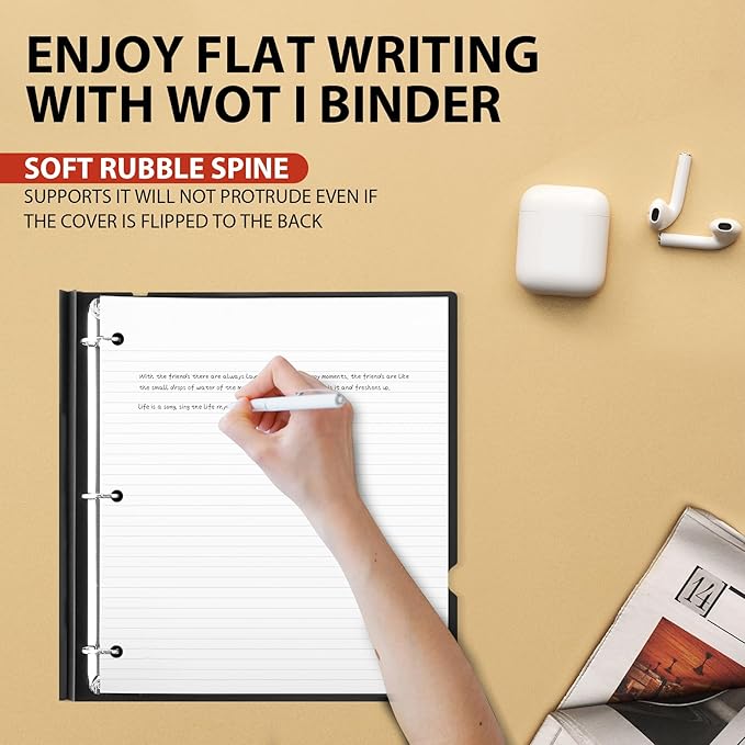 WOT I 12-Pack Telescoping 3 Ring Binder(0.75"), Expandable Flexible Binder - Patented Design for Easy Portability, Holds 160 Sheets, 4 Bright Colors, Perfect for School, Office&Home Organization