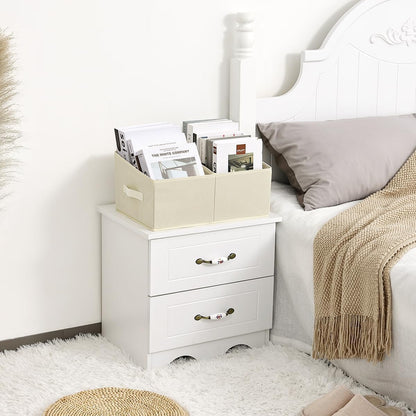 DIMJ Trapezoid Storage Bins for clothes - 4 Packs Closet Organizers and Storage Baskets, Foldable Closet Baskets with Handles and Divider, Closet Storage Bin Toybox for Shelves Living Room Bedroom