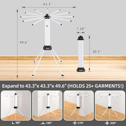 Clothes Drying Rack Foldable & Collapsible Drying Racks with 4-Leg Octopus Design, Large Capacity Space Saving Indoor Drying Rack for Bedroom,Balcony,Laundry for Indoor/Outdoor Use (White)