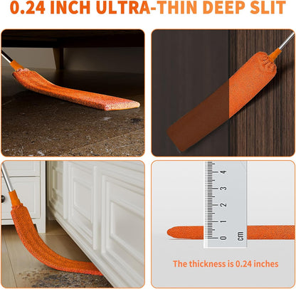 Cobweb Duster with Extension Pole,Cleaner Outdoor 110" Telescoping Extended Sspider Brush, Dusting Kit,Long Handle Reach for High Ceilings and Fans,Microfiber Webster Remover Tools Feather Dusters