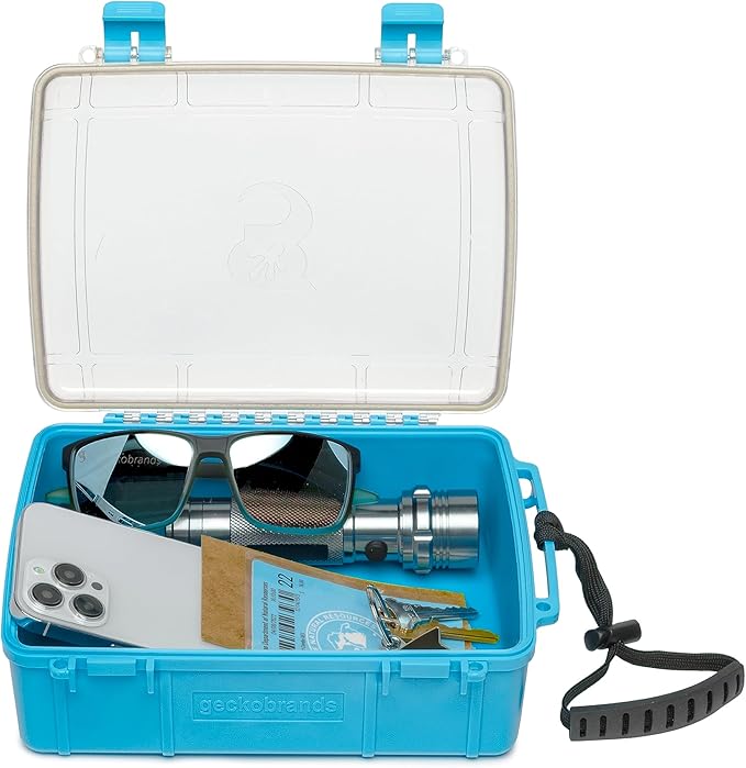 geckobrands Waterproof Dry Box with Silicone Liner – Durable, Dust-Proof, Crush-Proof Storage for Electronics and Gear