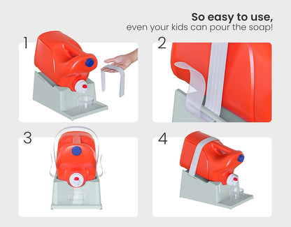 TidyFriend Laundry Detergent Holder Stand Organizer with Drip Tray, Laundry Soap Holder with Non-Slip Rubber Feet for Washing Space Organization, Angled Downward Slope for Easy Pouring (Blue)