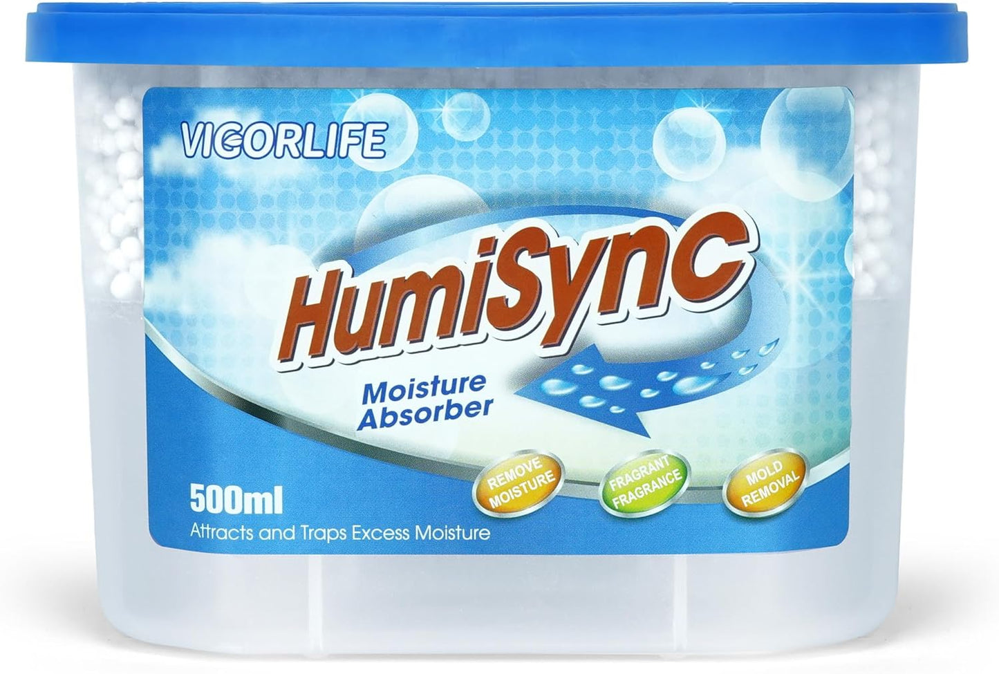 Moisture Absorbers 6 Pack, 16.9oz., Portable Humidity Absorber Boxes for Bathroom, Closet, Kitchen, Dehumidifiers, Attract and Trap Excess Moisture, Convenient and Effective, Blue