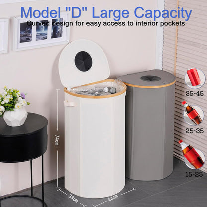 efluky Recycling Bin for Kitchen 100L, 26 Gallon Recycle Bins for Indoor Outdoor Home Use with 2 Removeable and Reusable Inner Bags, Tall Recycle bin for Bottle Can Plastice Stickers (Grey)