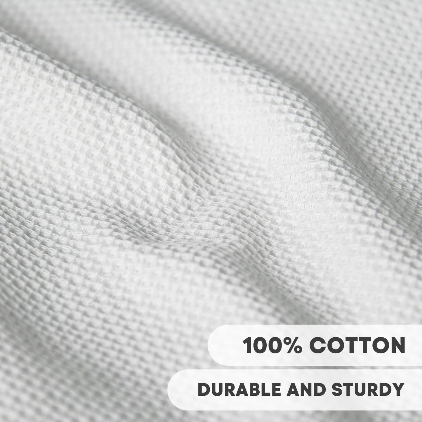 Artoid Mode 100% Cotton White Light Dark Grey Waffle Weave Kitchen Dish Cloths, 12x12 Inch Ultra Soft Absorbent Quick Drying Kitchen Dish Towels Set of 6, Multicolor