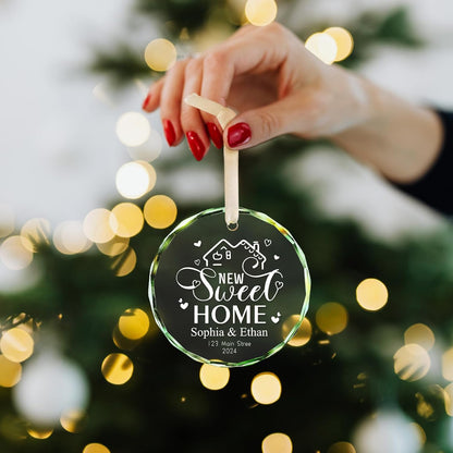 New Home Ornament 2025 House Warming Gifts, Personalized Christmas Ornaments, Custom First Christmas in My New Home, Customized Christmas Crystal Ornament