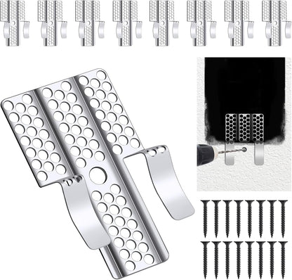 Drywall Repair Clips, 8 Pack Stainless Steel Wall Patch Kit with 16 Screws for 1/2 Inch Sheetrock, Professional Drywall Hole Repair Solution for DIY Home Repair