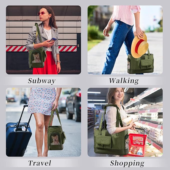 Dog Carrier, Cat Carrier, Pet Carrier, Foldable Waterproof Premium Oxford Cloth Dog Purse, Portable Bag Carrier for Small to Medium Cat and Small Dog