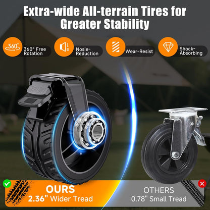 Collapsible Wagon Cart with Universal Wheels, 480LBS Wagons Carts Heavy Duty Collapsible Wagon with Cup Holders, Utility Beach Carts for Camping, Garden, Shopping, Fishing, Sports