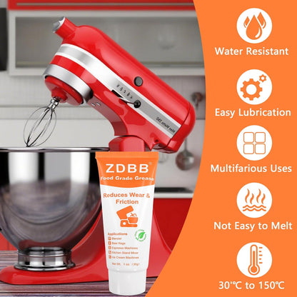 Food Grade Grease for Kitchenaid Stand Mixer Odorless Food Grade Equipment Lubricant with PTFE Espresso Machine Grease Sanitary Lubricant for Beer Kegs, Meat Slicer, Grinders, 1 oz 1-Pack