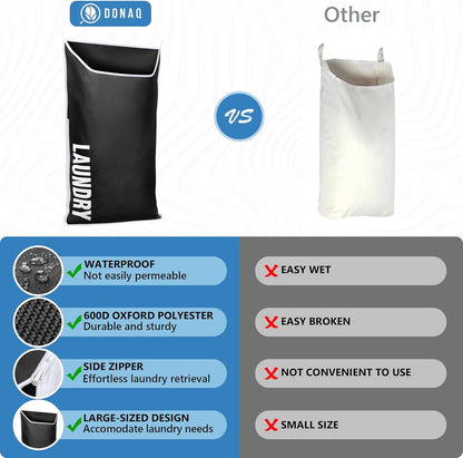 Hanging Laundry Hamper Bag XL 40x22", Space Saving over the Door Storage Bags, Behind the Door Hampers for Dirty Clothes & Wall Mounted Basket for Bathroom, Organizer for Small Room Spaces RV