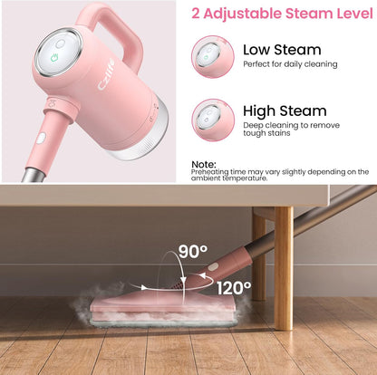 13-in-1 Steam Mop, Handheld Steam Cleaner for Home and Floor Cleaning, Floor Steamers for Hardwood and Tile with Attachments, Electric Mop for Grout Laminate Couch Clothes Carpet, Corded