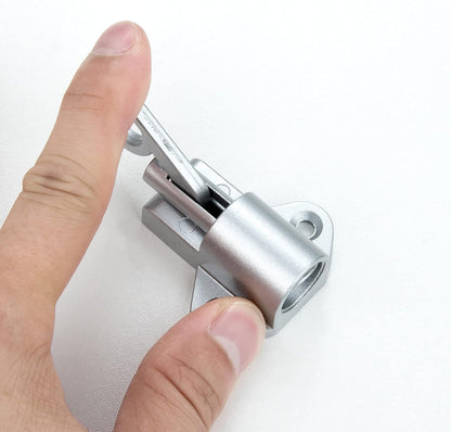 3 Packs Self-Closing Latches，Silver Gray Spring Door Lock，Resilient Bolt Latch Aluminum Alloy Safety Automatic Spring Barrel Slide Door Lock with Screws,Used for Gate,Window and Cabinet etc