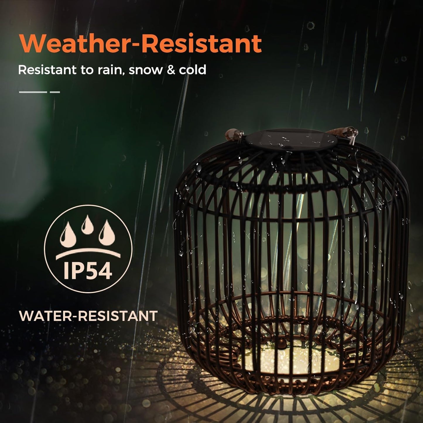 Solar Yard 1-Pack Outdoor Solar Lamp, Water-Resistant Lights for Outside Hanging Lantern Table Lamp Lights Decoration for Garden, Yard, Patio, Porch, Trees, Pathway, Black