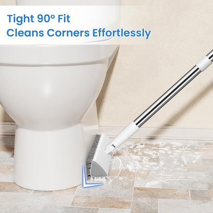 Floor Scrub Brush and Grout Brush with Long Handle–Deck Brushes for Scrubbing Heavy Duty, Stiff Bristles for Outdoor, Patio, Shower, Garage, Tile and Concrete Floor Cleaning 55 inches