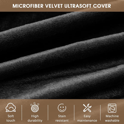 Bean Bag Chairs for Kids - Memory Foam Furniture BeanBag Chair - Kids/Teens Sofa with Soft Micro Fiber Cover - Round Fluffy Couch for Living Room Bedroom College Dorm - 2.5 ft, Carbon Black