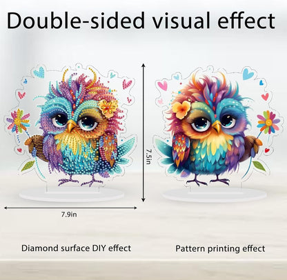Diamond Art Kit for Adult, 5D Diamond Art Painting, Double Sided Decorative Special-Shaped Rhinestone Desktop Ornaments, DIY Acrylic Ornaments (Parrot)