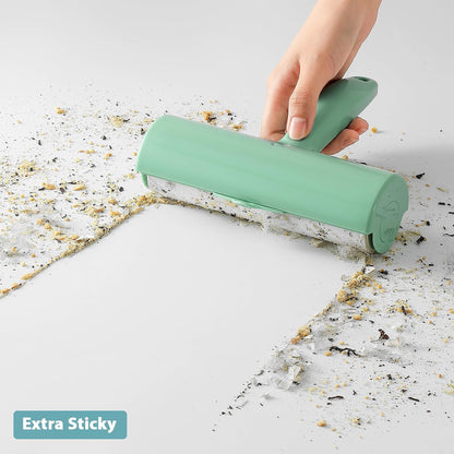 Large Lint Roller with Refills for Pet Hair Removal Extra Sticky 6.3 inch Wide Surface Lint Roller with Cover for Clothes Couch Furniture (Total 5 Sticky Rolls)