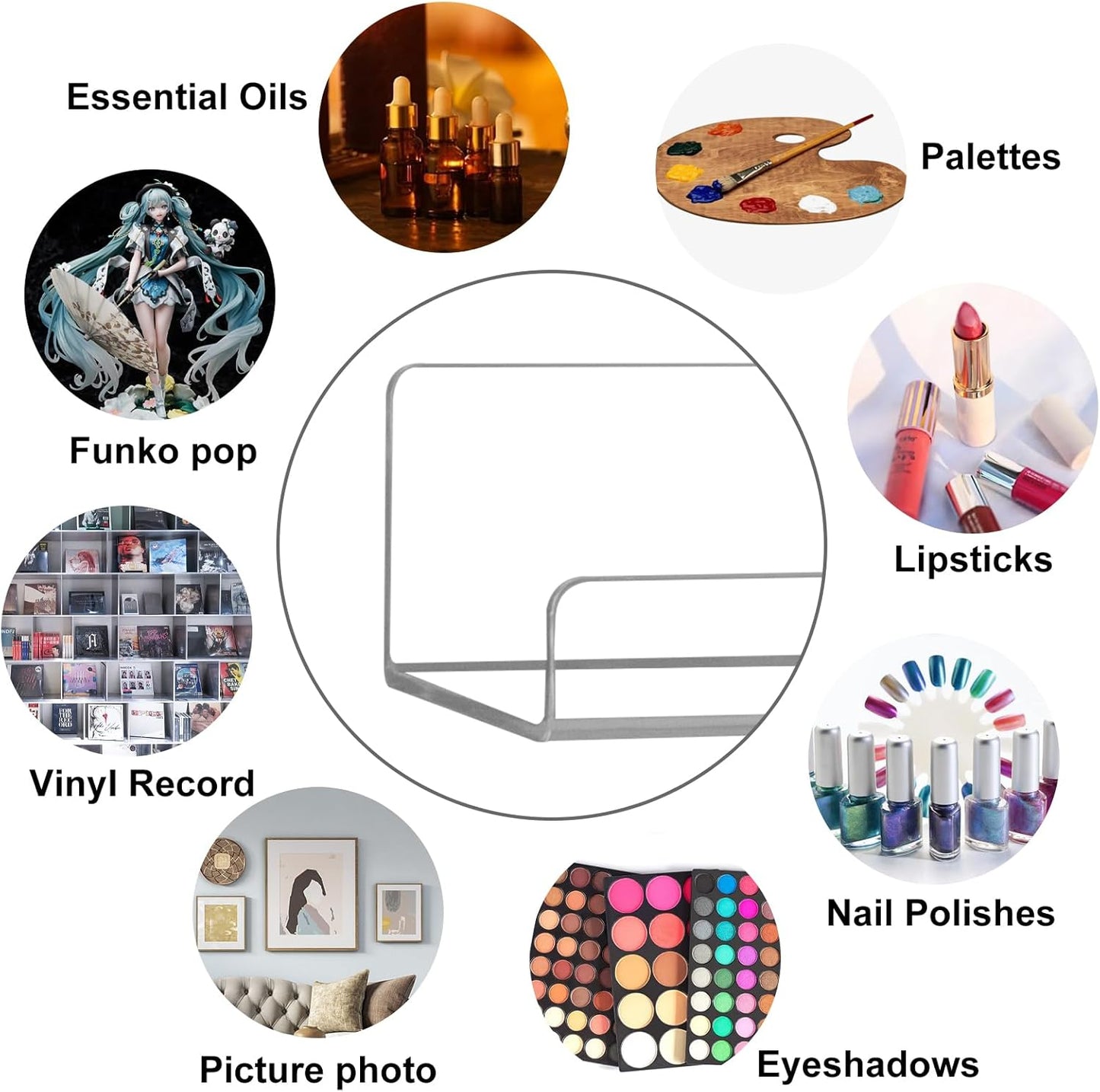 6 Pack Clear Acrylic Floating Shelves for Wall, 15'' Plastic Wall Mounted Display Shelf Kids Bookshelf and Spice Organizer for Bedroom, Living Room, Kitchen, Bathroom, Office