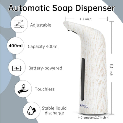 Automatic Soap Dispenser Touchless,400ML Hand & Dish Countertop Electric Liquid Dispenser with Sensor,4 Gear Adjustable Waterproof Battery Operated Kitchen Auto Soap Pump