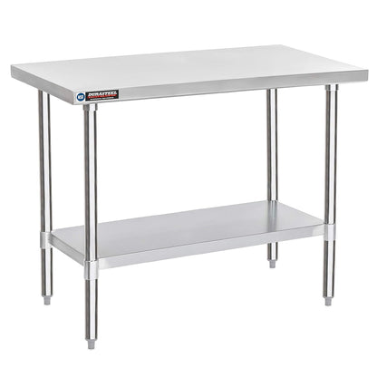 DuraSteel 24x48 Stainless Steel Work Table - NSF Commercial Prep Metal Table - Outdoor Pizza Oven Stand w/Under Shelf - Kitchen Island Laundry Utility Garage Microwave Stand Large Rolling Storage Cart