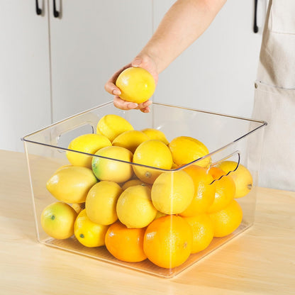 Vtopmart 8 Pack Extra Large Clear Plastic Storage Bins,11x11 Cube Acrylic Organizer Square Containers with Handle for Pantry,Closet,LaundryRoom,Kitchen,Bathroom,UnderSink Organization