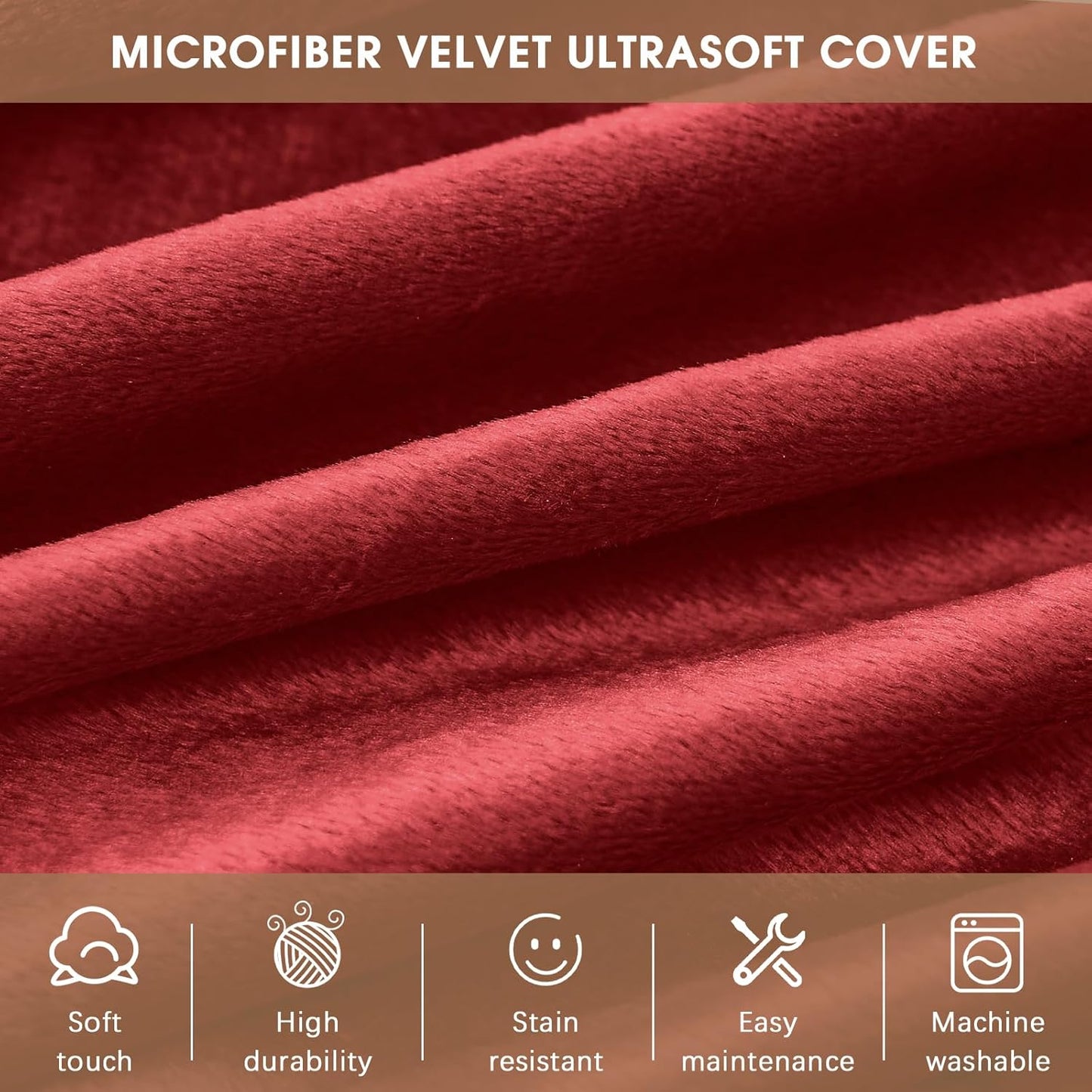 Bean Bag Chairs for Kids - Memory Foam Furniture BeanBag Chair - Kids/Teens Sofa with Soft Micro Fiber Cover - Round Fluffy Couch for Living Room Bedroom College Dorm - 2.5 ft, Red