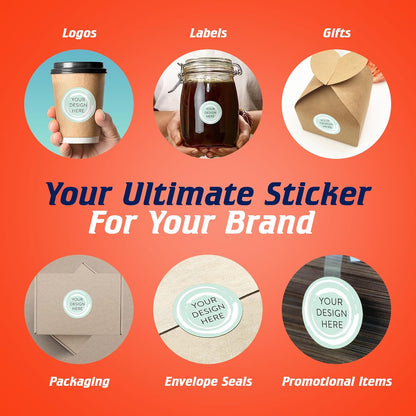 100 Custom Vinyl Stickers - Upload Your own Image, Text, Design, Logo - Personalized Logo Labels for Handmade, Packaging, Bottle, Jars, Candle, Brand Stickers (Mint, 1.5x1.5)