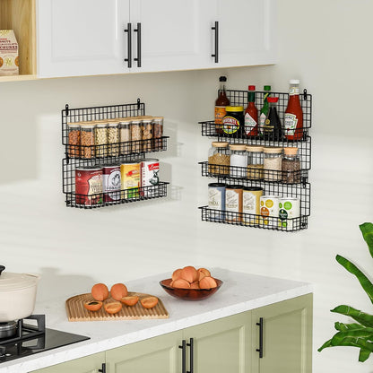 X-cosrack Spice Rack Wall Mount, 5 Tier Large Spice Rack Organizer for Efficient Storage, Height-Adjustable Hanging Spice Shelf for Kitchen and Pantry, Up to Storage 90 Jars(Patent No.:D909138S)