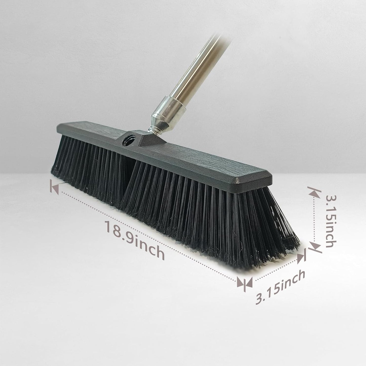 Push Broom Head Outdoor Large Stiff Bristle - Excellent Cleaning Performance- Easy Installation (18 inches)